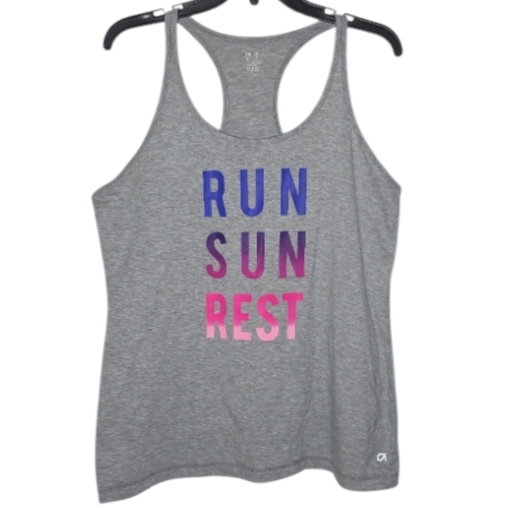 GapFit Gray "Fun Sun Rest" Cool Dry Tank Top